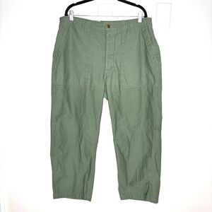 Engineered Garments Workaday Pants Crop Utility In Olive Green Size XL